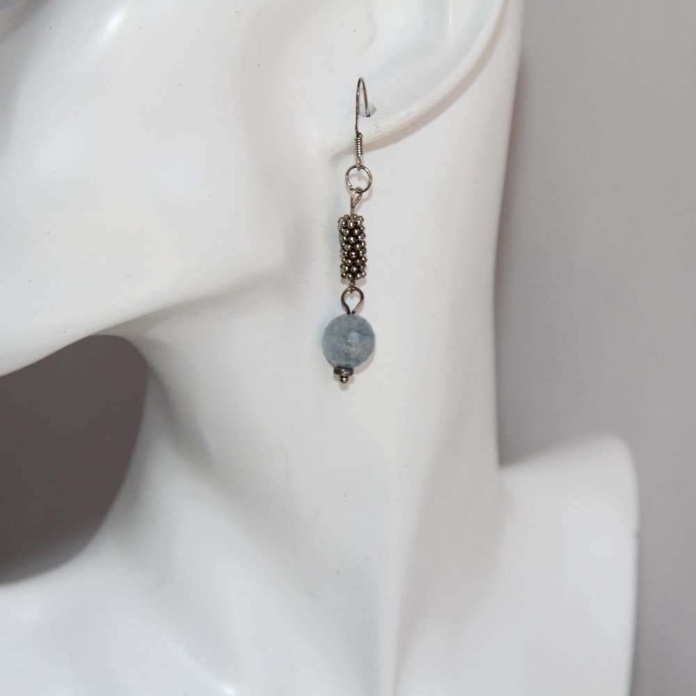 Sterling Silver Czech Faceted Blue Earrings